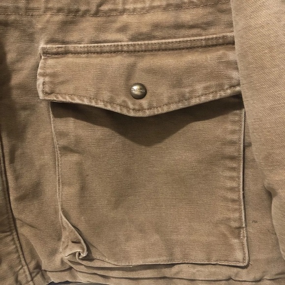 Carhartt Jacket Men M Khaki Cotton Fully Lined Zipped Cuffed Windbreaker Worker - Picture 5 of 11